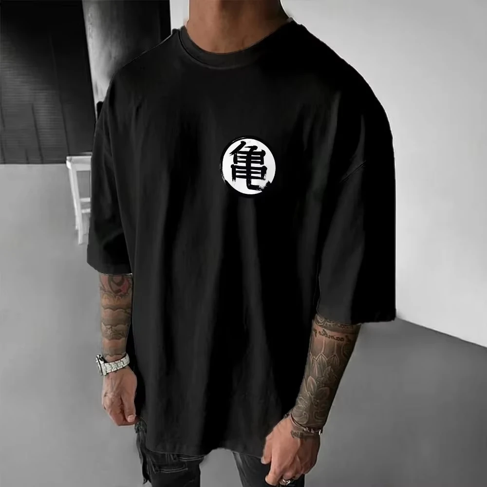 Dragon Ball Anime maître Roshi imprimé T-shirt 2025 hommes automne/hiver nouveau décontracté Harajuku ample Parent enfant haut à manches courtes