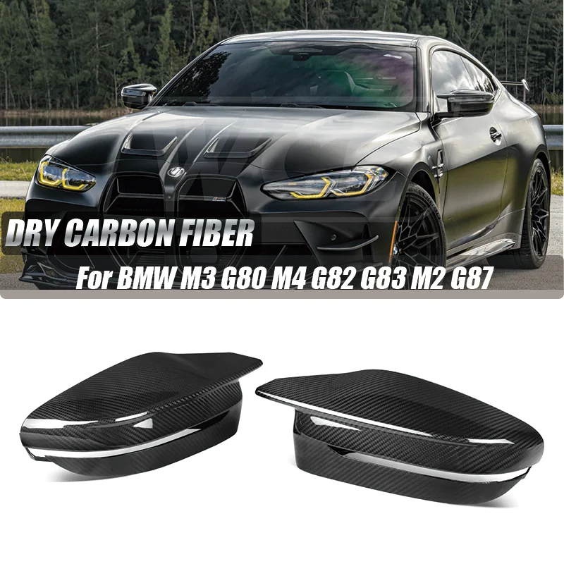 Real Dry Carbon Fiber Side Mirror Caps Replacement For BMW M3 G80 M4 G82 G83 M2 G87 OEM Style