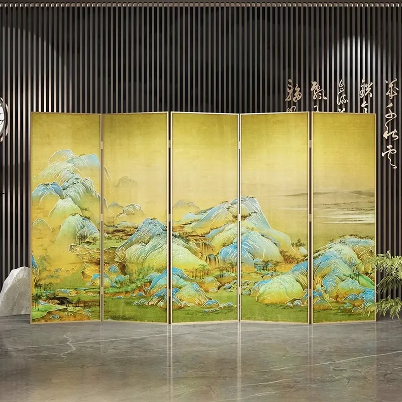 for Factory Screen Partition New Chinese Style Living Room Hotel Simple Modern Metal Folding Mobile Double Sided Picture