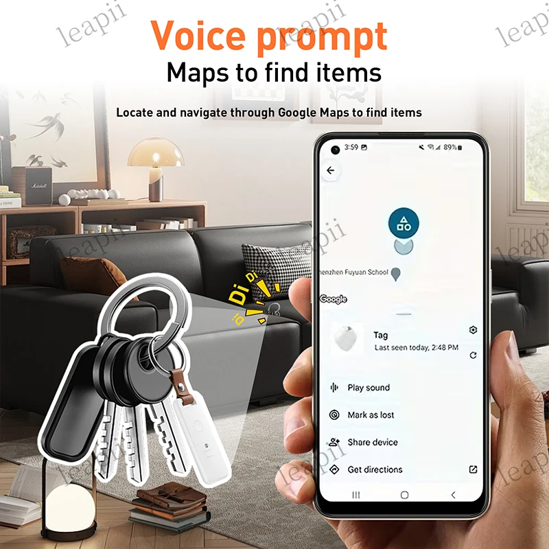 Mini GPS Locator AntiLost Wallet Keychain Smart Tag Bluetooth-Compatible Tracer Keychain Dog Pet Child Luggage Tracker Finder