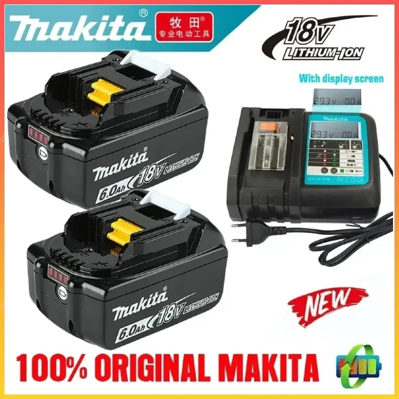 Original Makita-cargador de batería de 18V, DC18VRC, 6000mAh, Bl1830, Bl1430, BL1860, BL1890, Bl1850 herramienta de alimentación