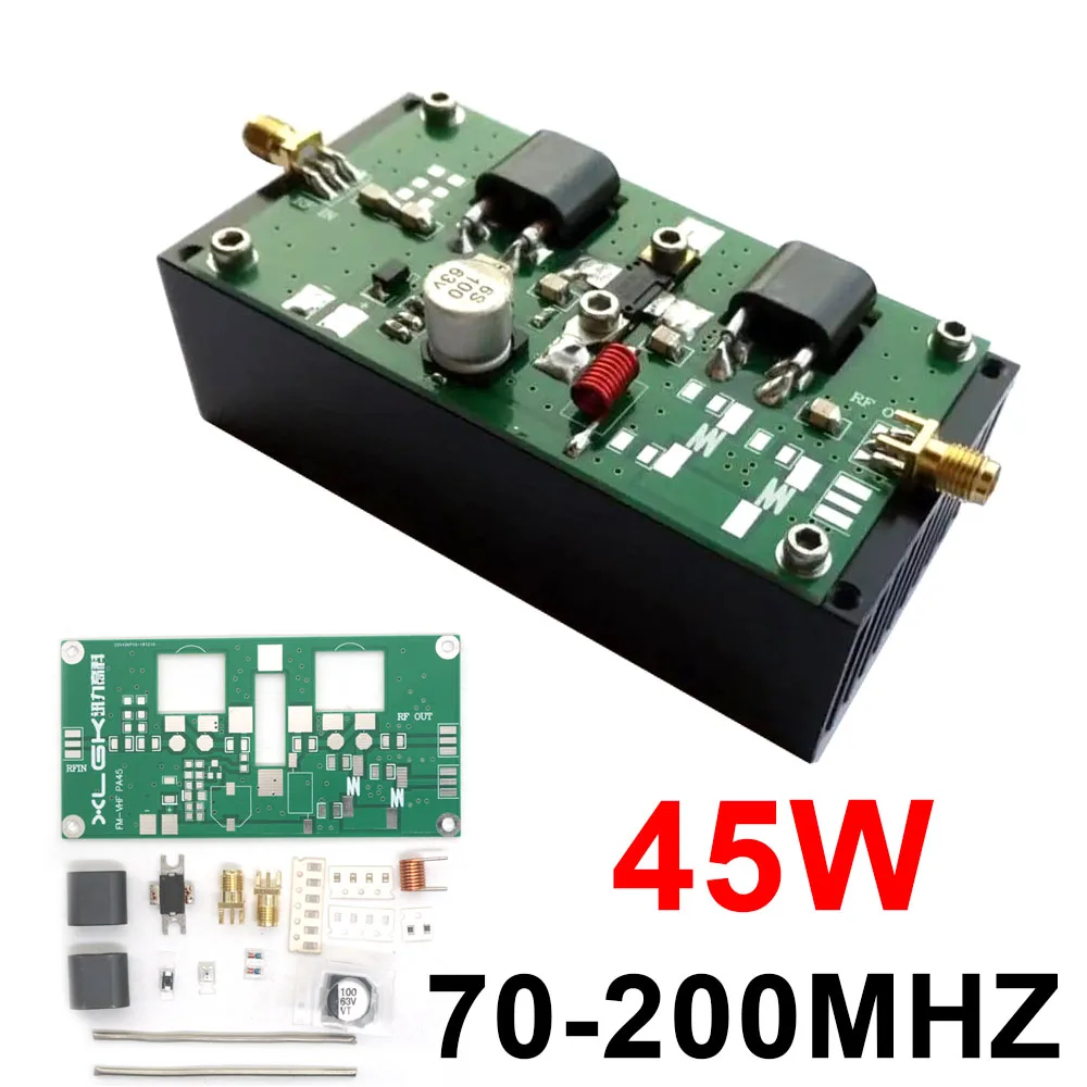 

70-200MHZ 45W FM VHF RF power amplifier DIY KITS 45W classAB linear amplifiers FOR HAM radio transceiver transmitter