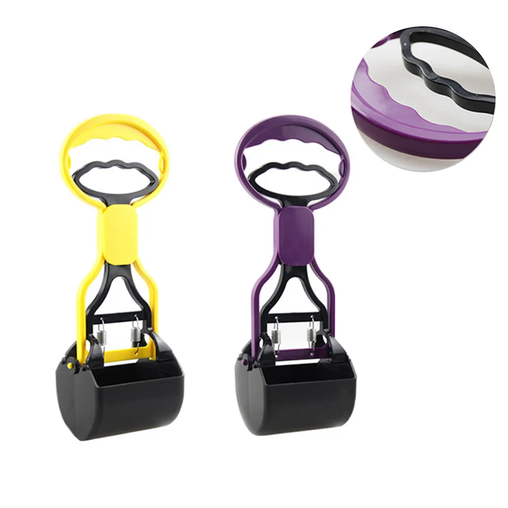 

Pet Poop Scooper Purple Abs Plastic Durable Dog Waste Picker Strong Spring Clamp For Home Yard Park Cleaning Tool Portable
