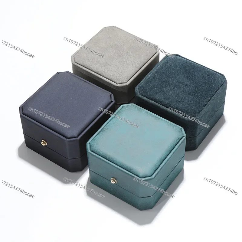 Portagioie per gioielli con imballaggio in PU ottagonale, anello, orecchini, collana