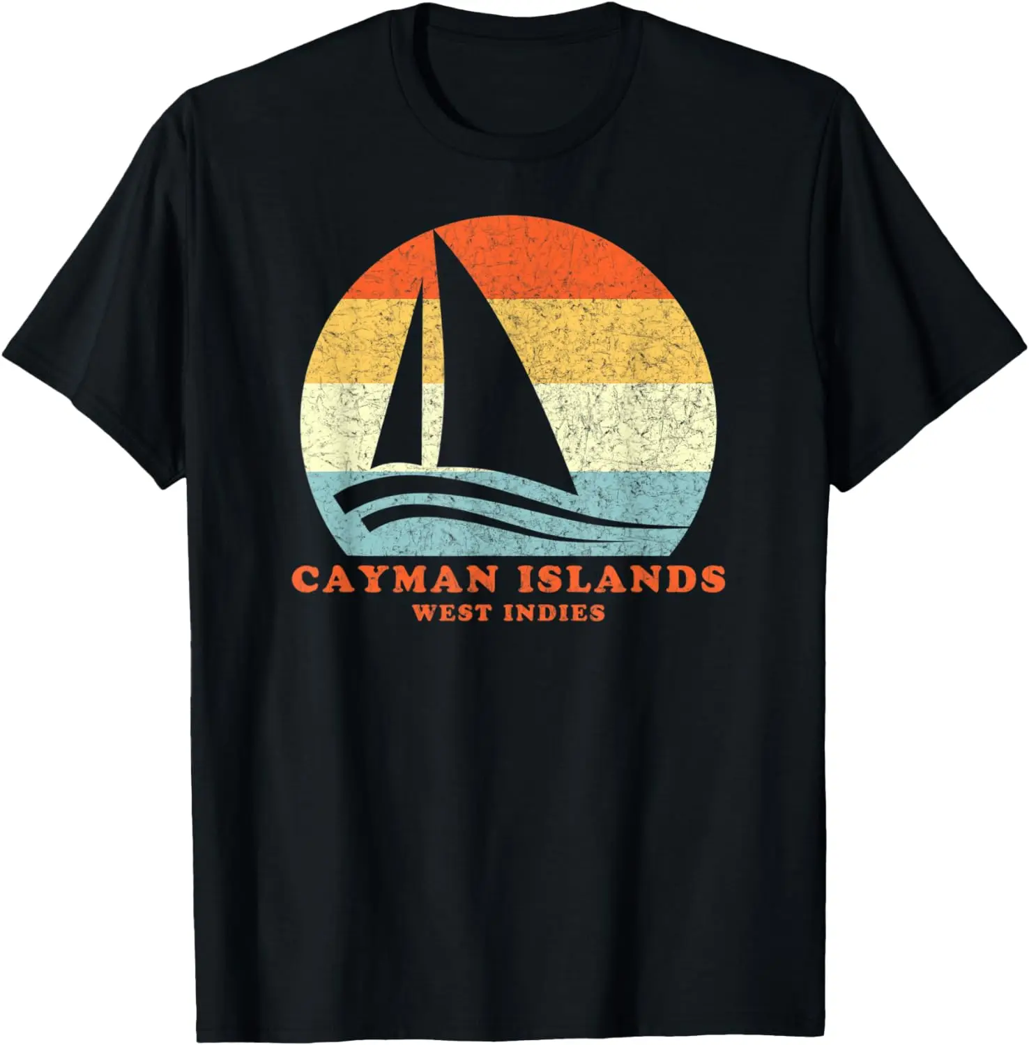 

Cayman Islands West Indies Vintage Sailboat Sailing Vacation T-Shirt