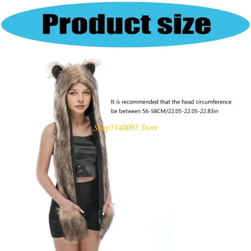 DXAE 봉제 곰 모자 동물 의상 액세서리 어린이 성인 겨울 파티 재미