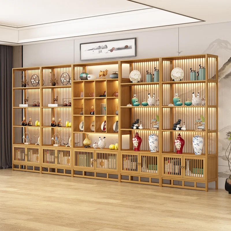 

Custom. Antique Display Shelf New Style Storage Rack Style Multi-Treasure Cabinet Ornament Living Room Partition