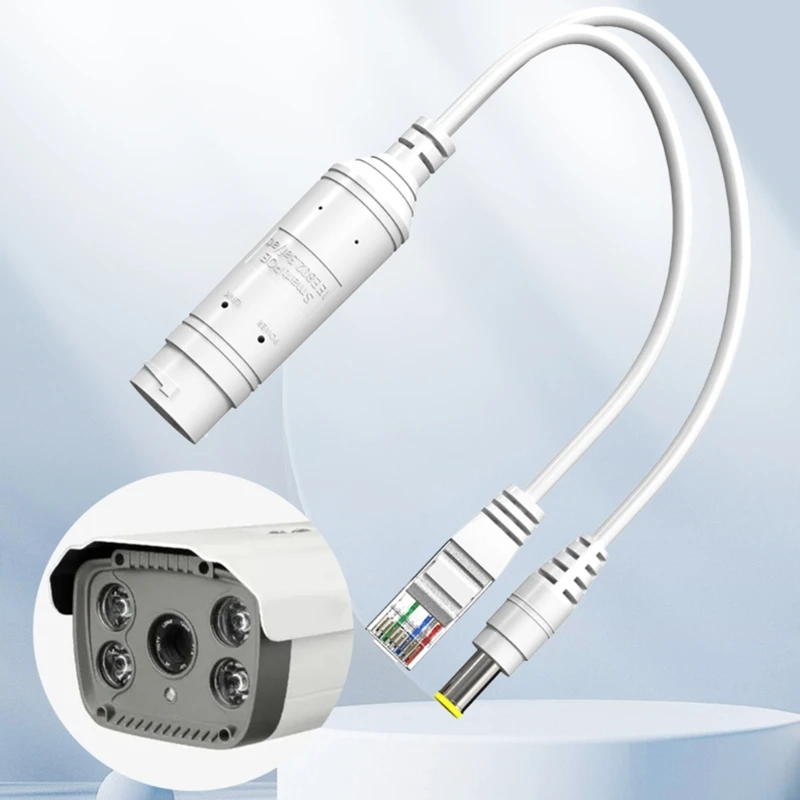 Waterproof DC48V to 12V PoE Splitter Adapter for Ethernet Devices 10/100Mbps