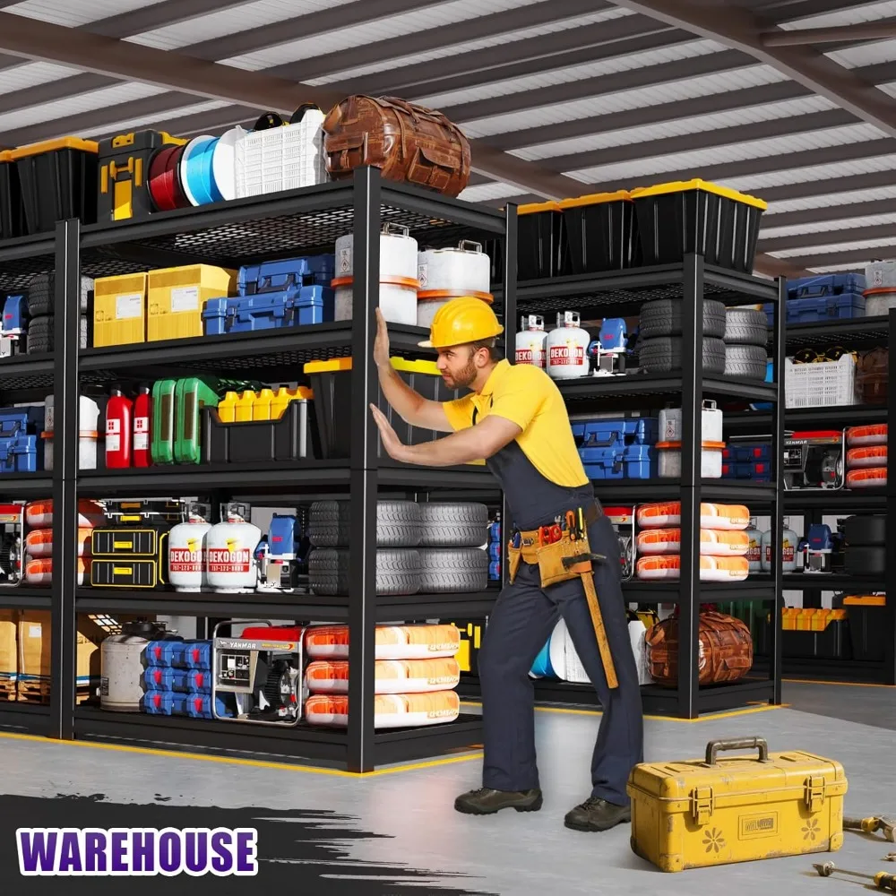 أرفف تخزين جراج معدنية شديدة التحمل 81 عالية × 46 عريضة × 19.7 عميقة لاستخدام المستودعات والمرآب #2
