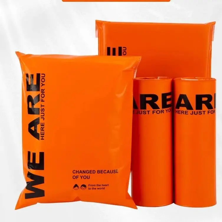 

50PCS Orange self-adhesive Poly Mailer Adhesive Envelope Bag DIY Plastic Clothing T-shirt Jacket Gift Packaging Mailing Pouches