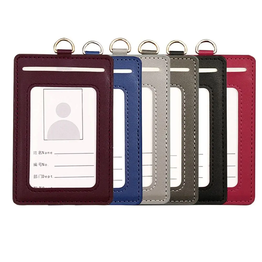 Durable Fashion Work Card Holder Collar ID Badge Name Card Holders Credit Card With Neck Strap Lanyard Holder Men