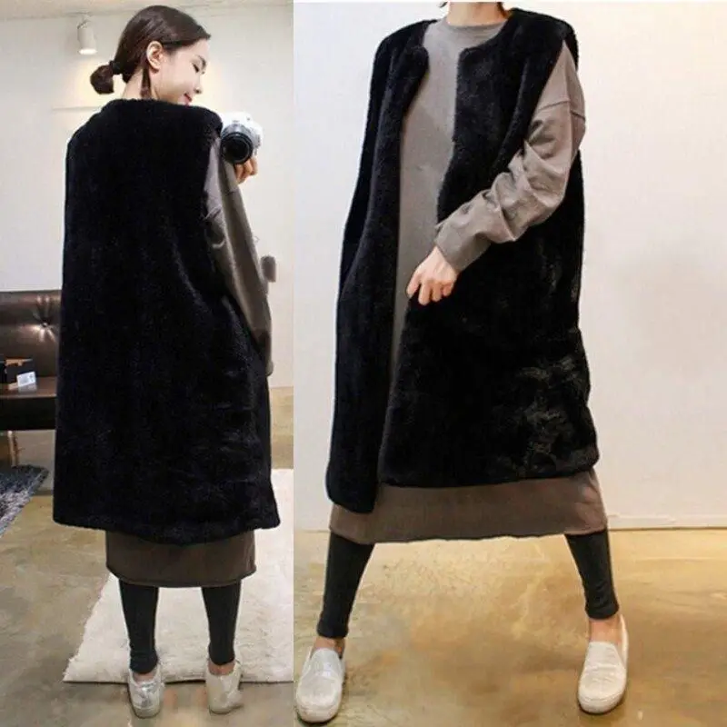 

Жилет женский средний и длинный новый тонкий плюс хлопковый жилет Mao Mao Jacket Vest