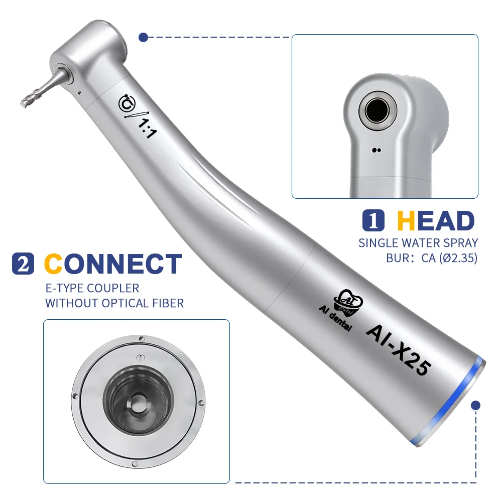 AI-M205S Inner water spray electric micromotor 1:1 dental low speed handpiece contra angle and straight instrument set