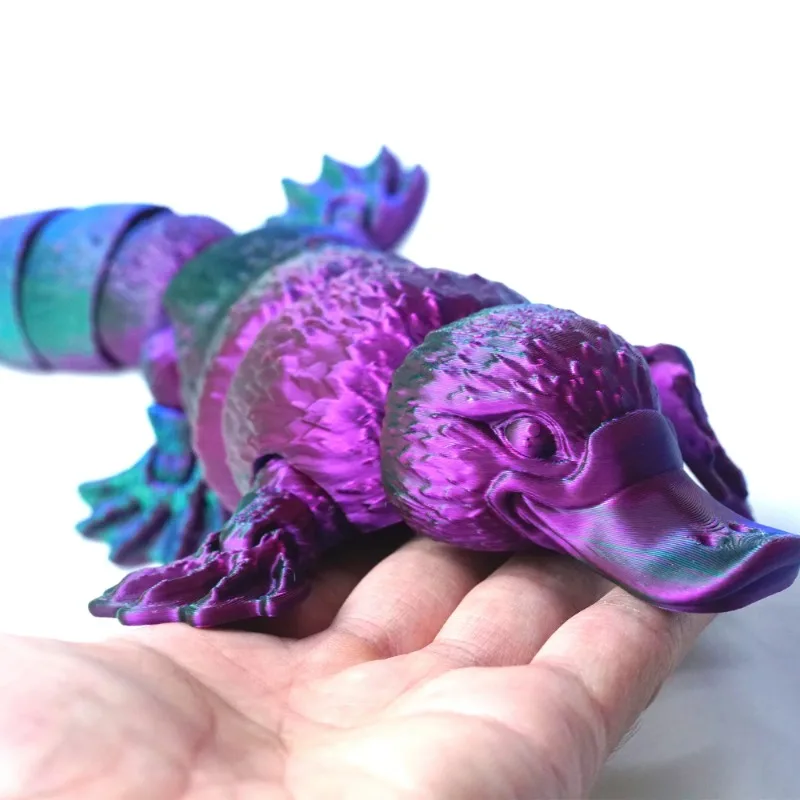 14cm 3D Printed Platypus Toy Antistress Simulation Animal Movable Joint Fidget Toys Figurine Desktop Car Home Decorations