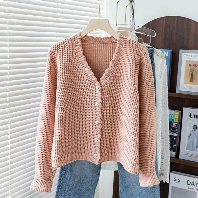 

2026 New Spring Autumn Sweater Jacket Women's Fashion Knitted Cardigan Women V neck Casual All-match Ladies Tops