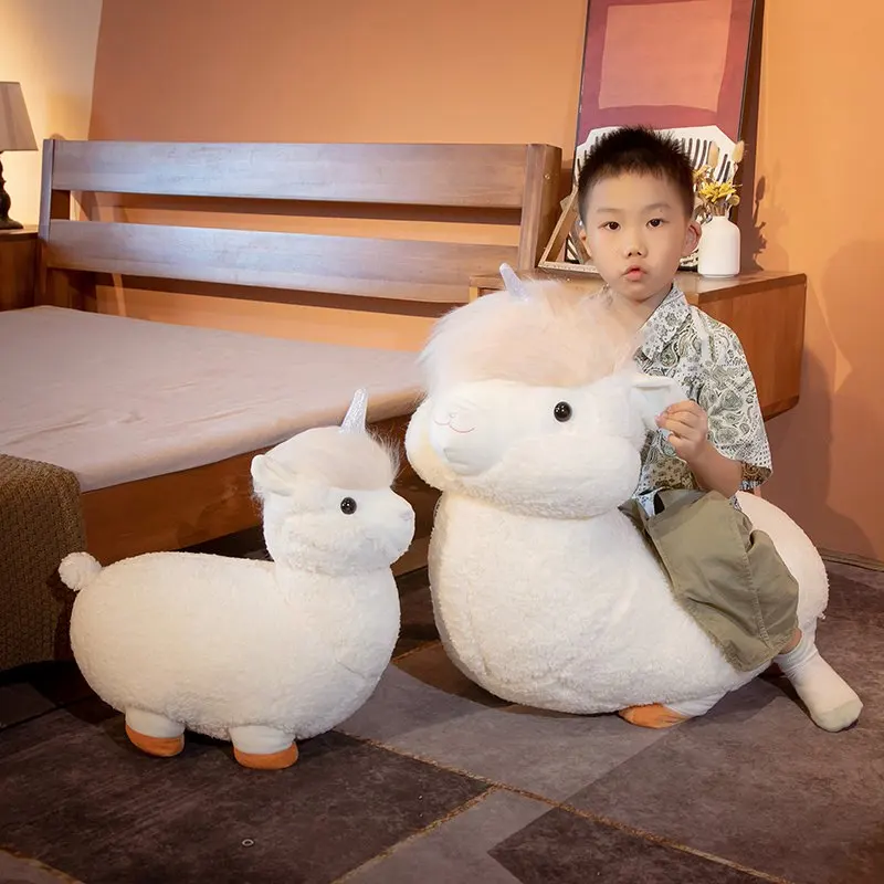 Audible Luminous Llama Alpaca Plush Toy Stuffed Soft Long Plush Lifelike Alpaca Sheep Hug Throw Pillow Animals Sleeping Pillow