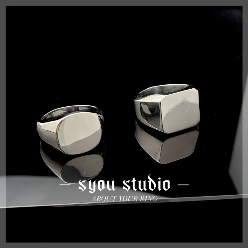 Simple Geometric Classic Stainless Steel Rings Unisex Party Gift For Men Vintage Women Unisex Circle Jewelry Metal Wholesale