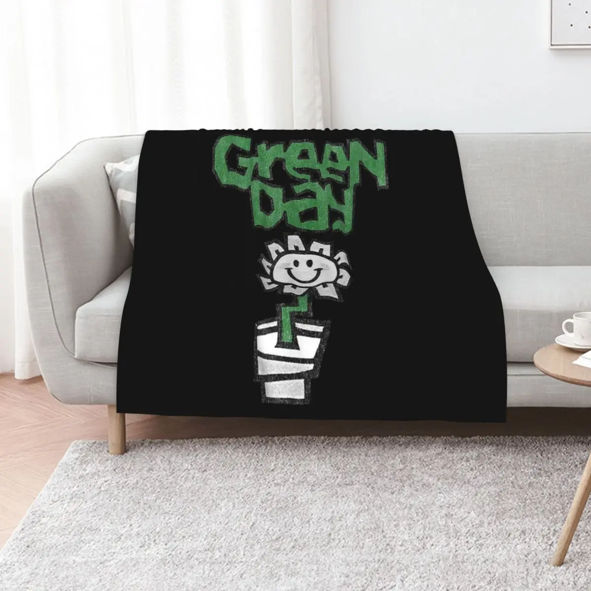 Green Day Flower Pot T-Shirt Throw Blanket Reusable Durable Soft Blanket for All Seasons