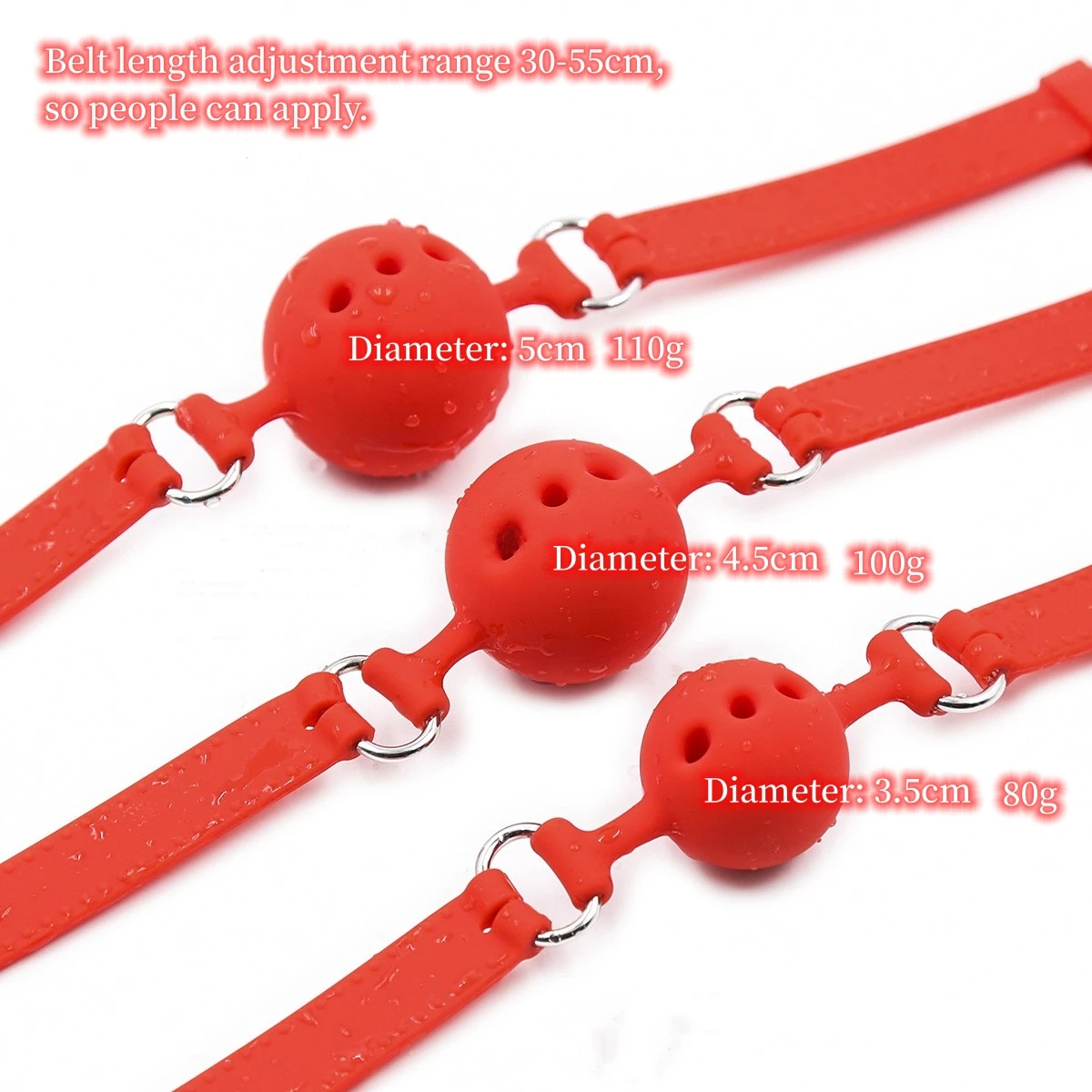 VaHppy Gags 5 Colors PU Belt Silicone Mouth Ball Diameter 3.5/4.5/5cm SM BDSM Sex Toys Gagging Drooling Bondage Adult sex games