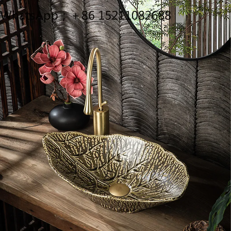 SCY personalized creative ceramic stage basin, bathroom art wash basin, large size anti-splashing household basin