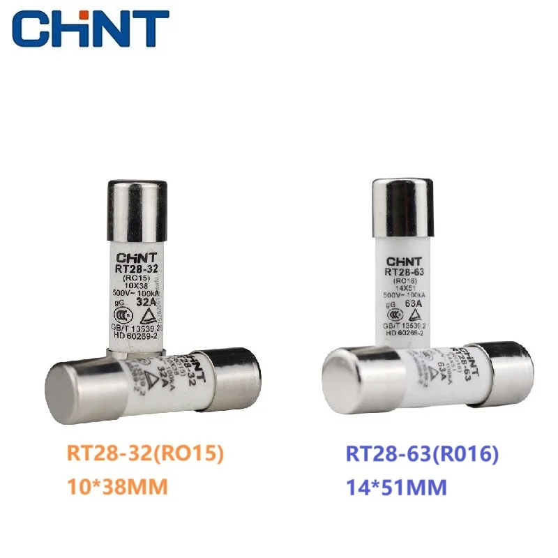 CHINT RT28-32 (RO15) 10X38 RT28-63 (RO16) 14X51 500V 2A 10A 16A 20A 25A 32A 40A 50A 63A Ceramic Fuse Link Fuse Fusible Core Kit