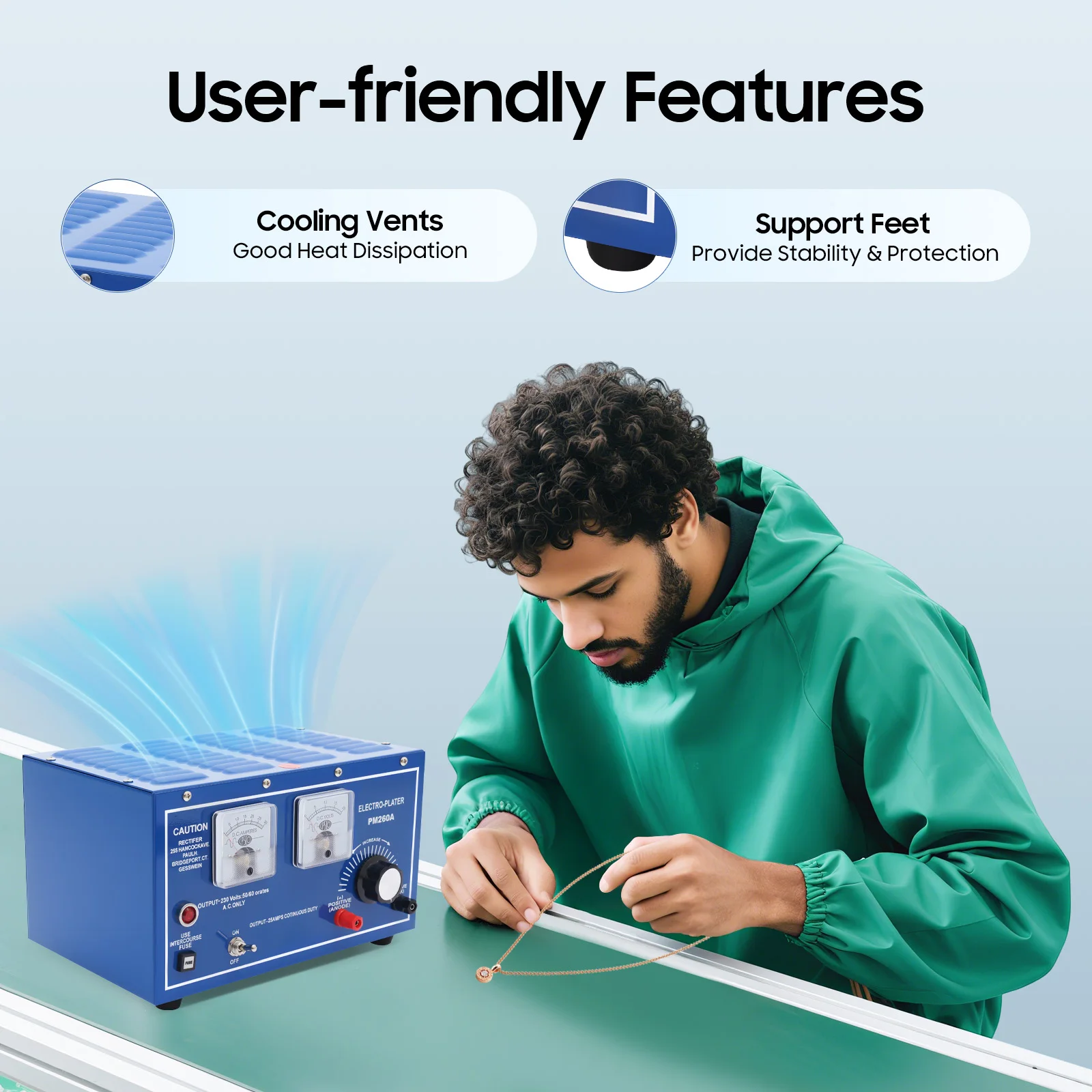 آلة الطلاء الكهربائي، آلة طلاء الذهب 30A لصنع المجوهرات، طلاء الروديوم الفضي 110 فولت، طقم طلاء محمول للمعادن