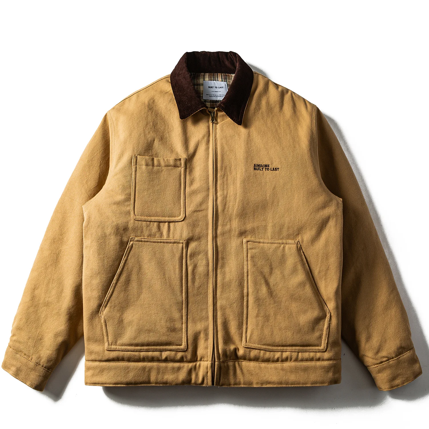 

Japanese-style Retro Washed Detroit Workwear Cotton Padded Jacket Winter Unisex Loose Heavyweight Canvas Safari Coat Trendy