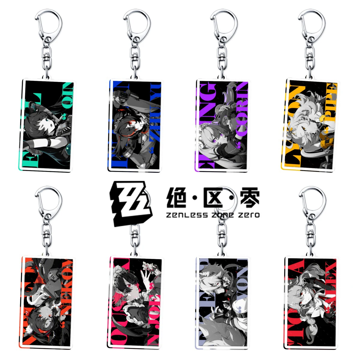 New Hot Game Zenless Zone Zero ZZZERO Nicole Demara Billy Kid Von Lycaon Acrylic Key Chain Keyring Strap gifts