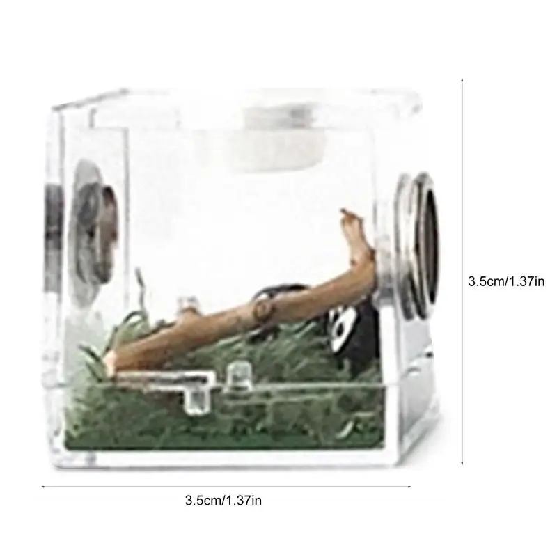 1PCS Reptiles Breeding Box Clear Acrylic Cage Habitat Insect Feeding Box Terrarium Tank Escape Proof with Metal Ventilation Hole