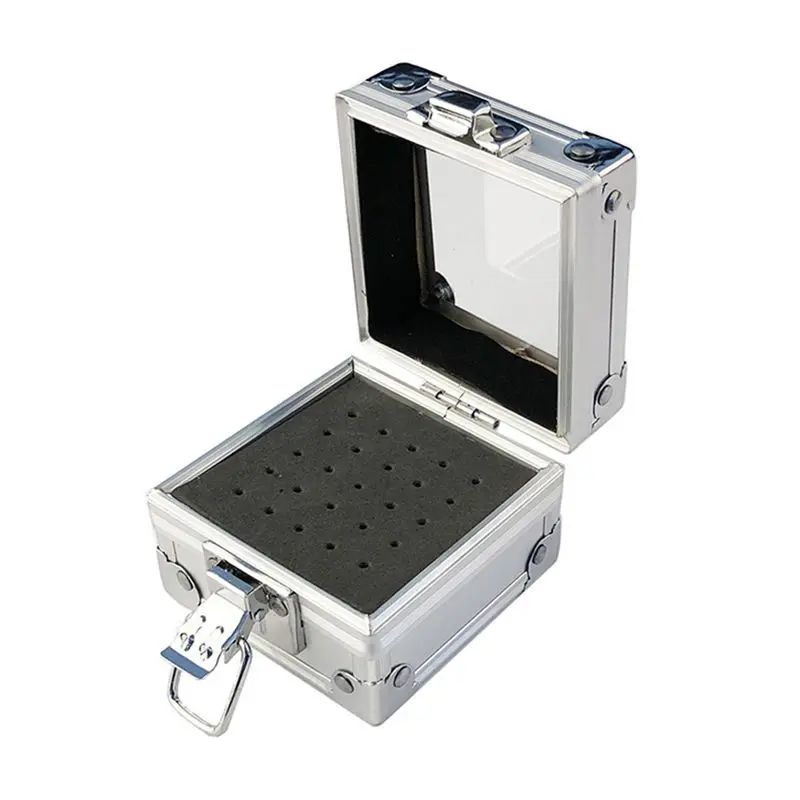 【ELEVATE LIFE】25 Holes Nail Drill Grinding Bit Holder Box Display Storage Container Nail Polishing Head Stand Metal Organizer Ca
