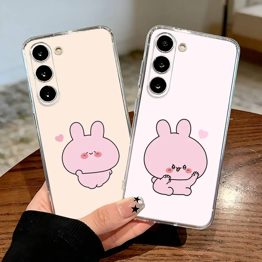 Rabbit Asamimichan-N Cute  Phone Case For Samsung S25,S24,S21,S22,S23,S30,Ultra,S20,Plus,Fe,Lite Transparent Cover