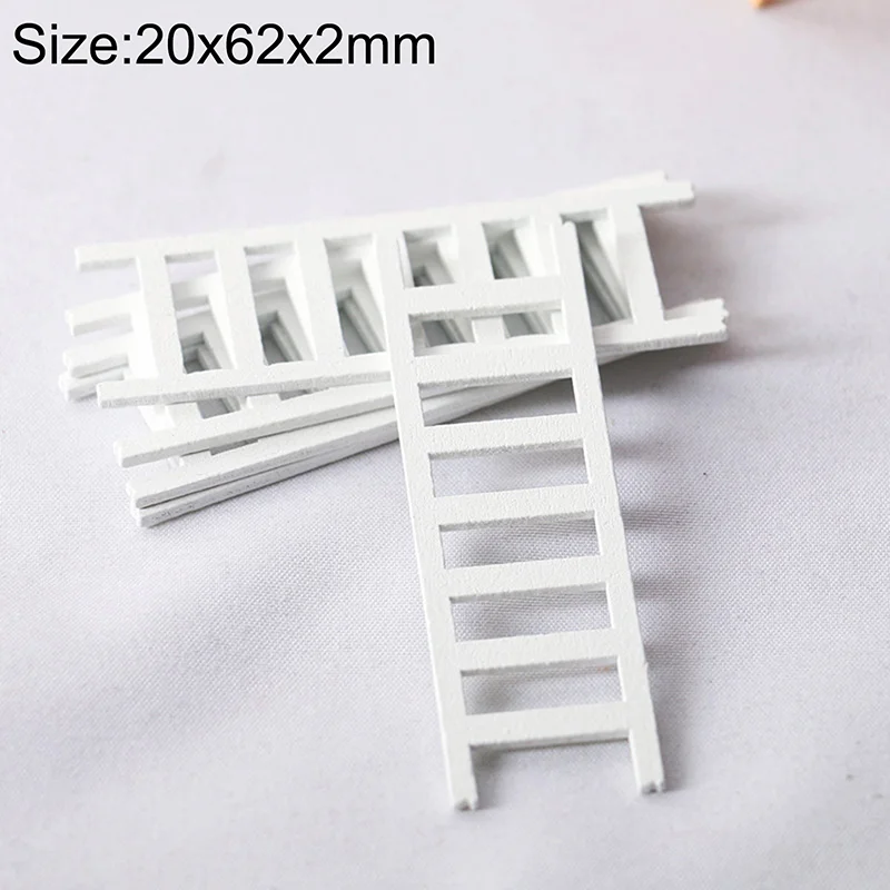 Casa de muñecas en miniatura, escalera de madera para decoración del hogar, modelo de escalera tridimensional, 5 piezas, 1:12