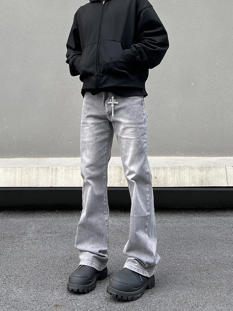 

Американские ретро-джинсы Cleanfit с расклешенными штанинами, зауженные прямые брюки в стиле High Street, молодежные модные повседневные джинсы