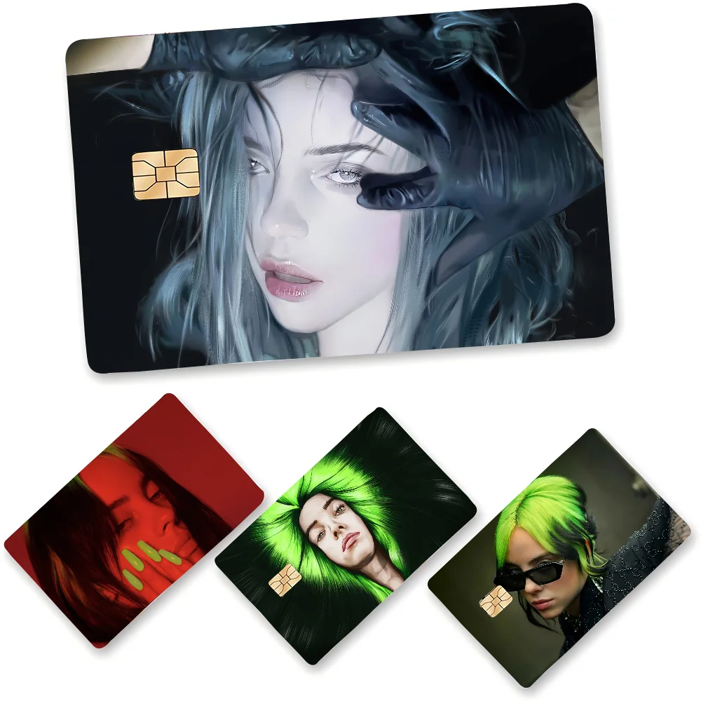 B-Billies E-Eilishs Fashion Matte Gold Silber Schwarz Matte Film Skin Sticker Tape für Bank Credit Debit Card