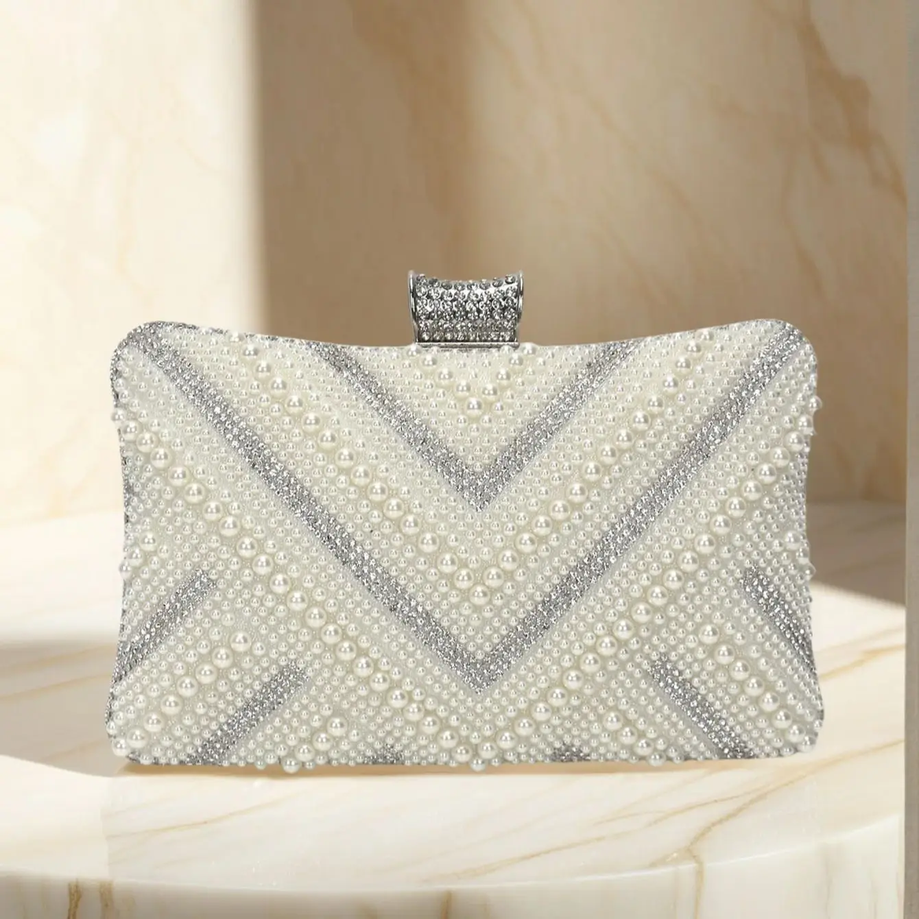 

Rhinestones Small Evening Bags Festival Ladies Handbags Pearl Female Dinner Shoulder Chain Dress Perfect Holder Purse