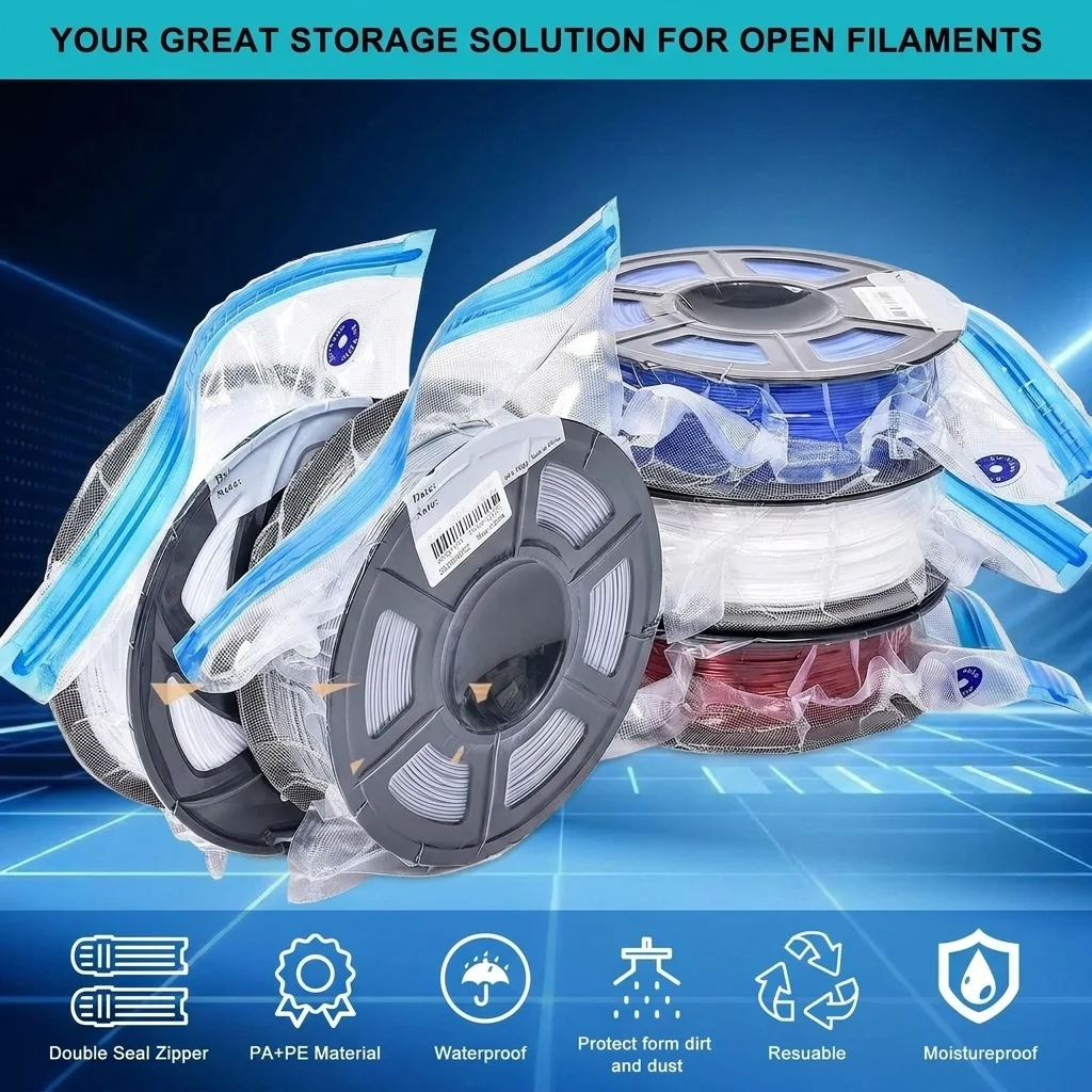 Filament Storage Bag PLA  ABS PETG TPU Nylon Sealed 3D Printer Filament Bag Pump Dryer Safekeep Humidity Resistant  Printer Part view 5