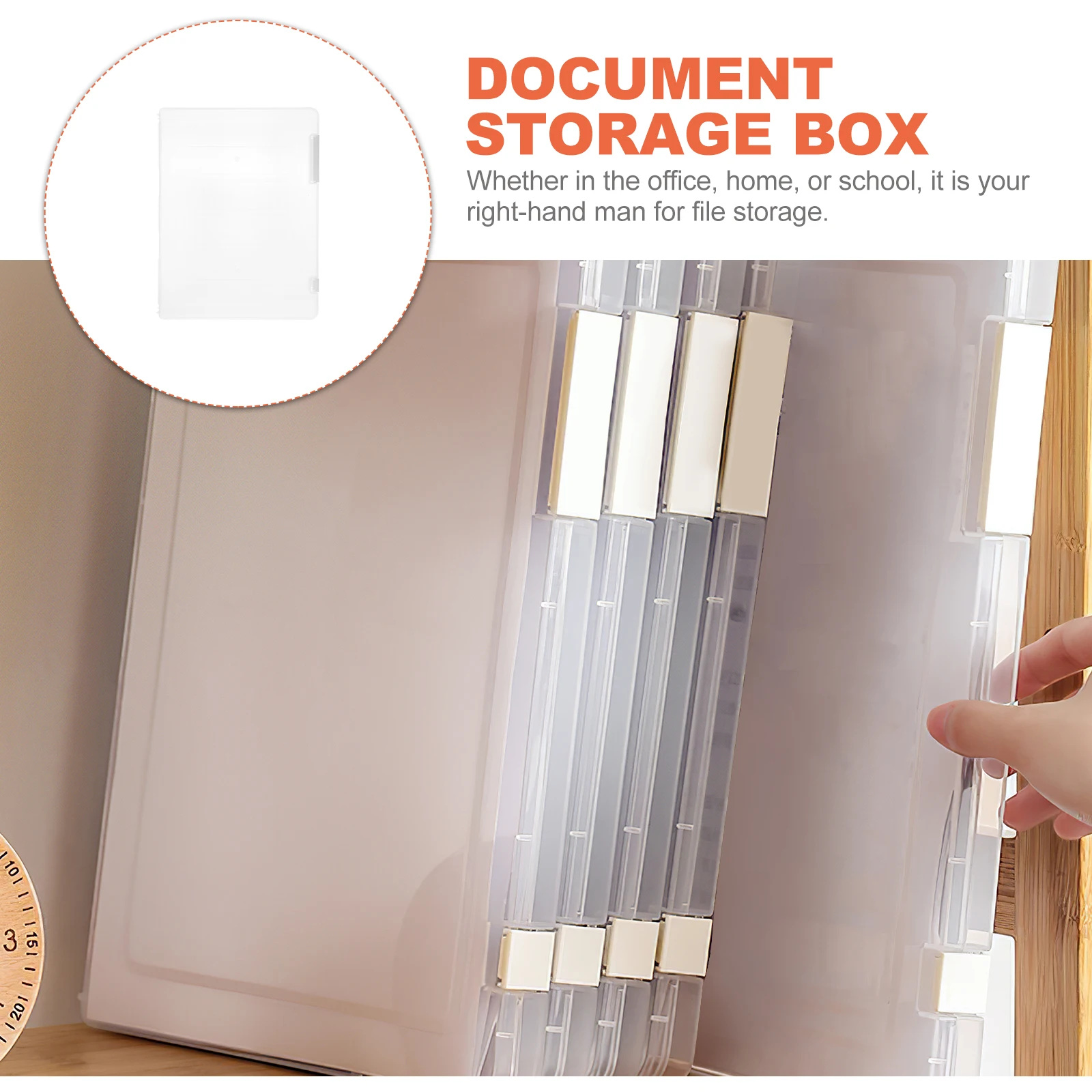 

1PCS File Box A4 Transparent PP Office Supplies Document ganizer Papers Classification Travel File ganizer Case Holder