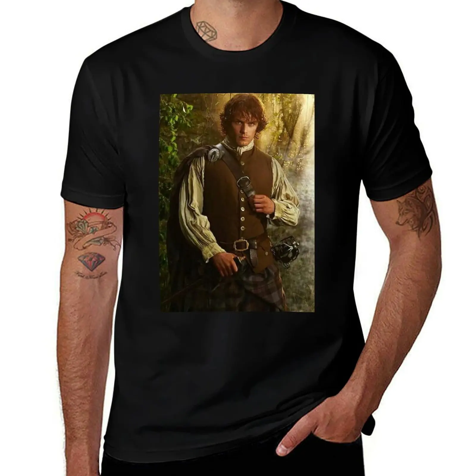 

Sam Heughan T-Shirt blacks Man t-shirt new gifts and t-shirts vintage mens plain t shirts