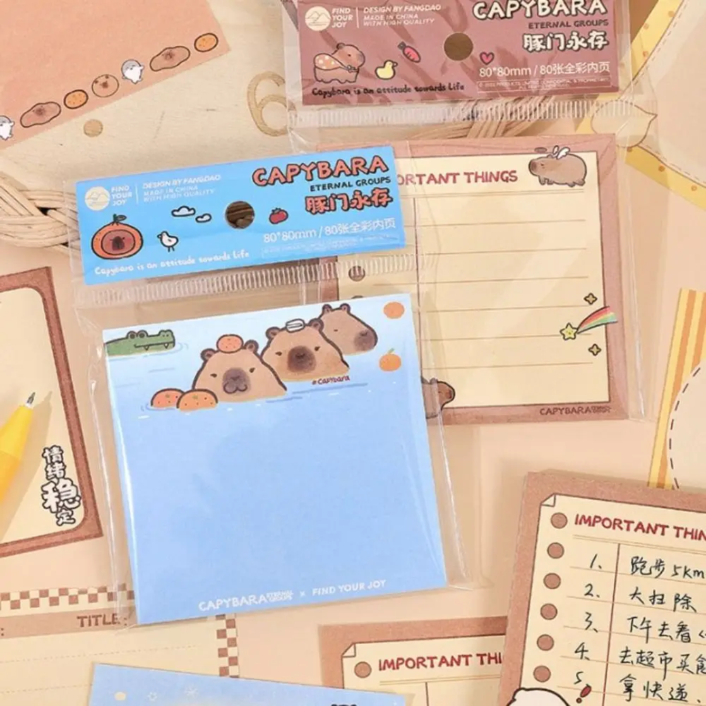 Daily To Do List Non Sticky Capybara Memo Pad Cute Message Paper Note Paper INS Cartoon Note Pad Office