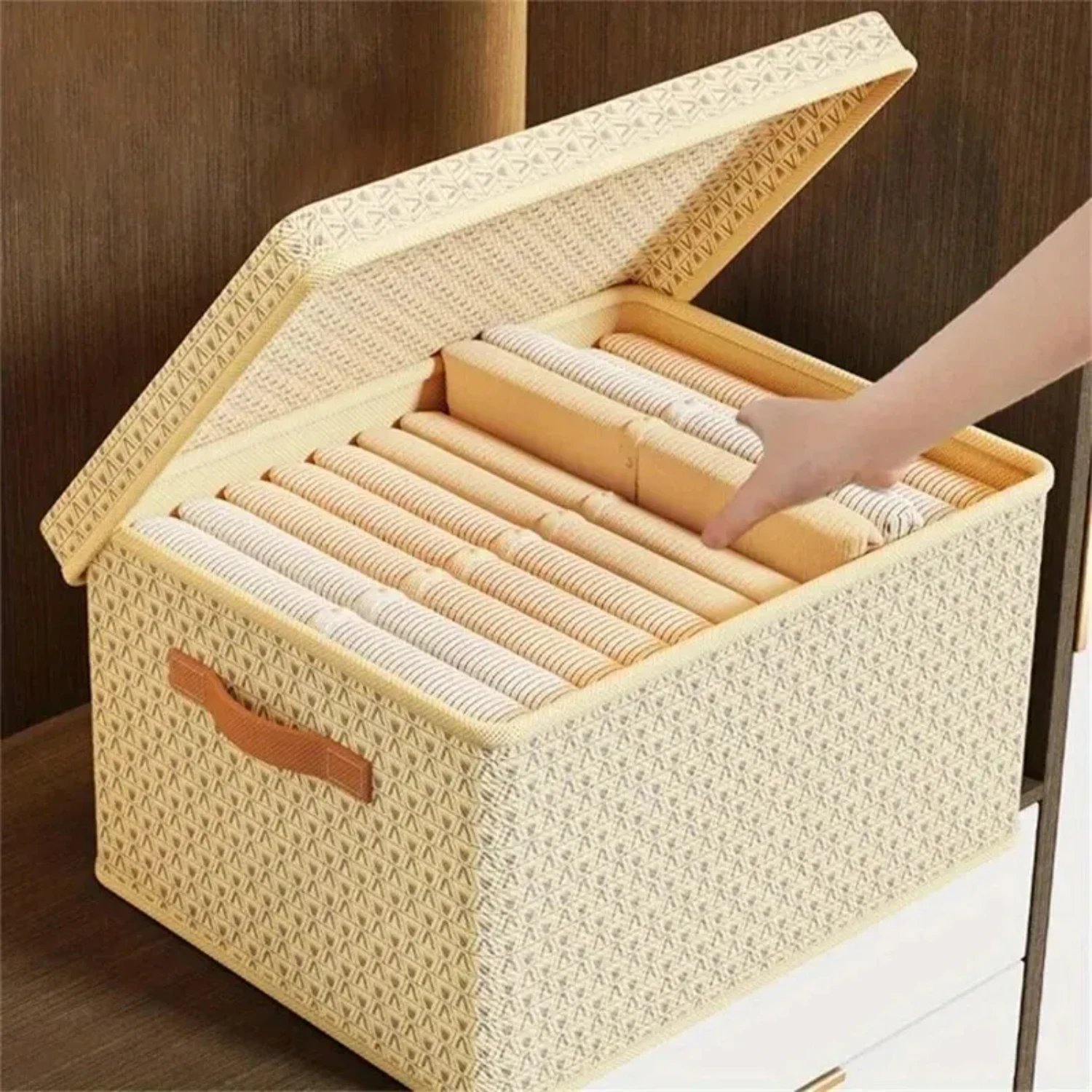 Thickened, Durable, and Convenient Clothes Quilt Box with Folding Lid for Home and Dormitory Wardrobe Organization - Storage Org