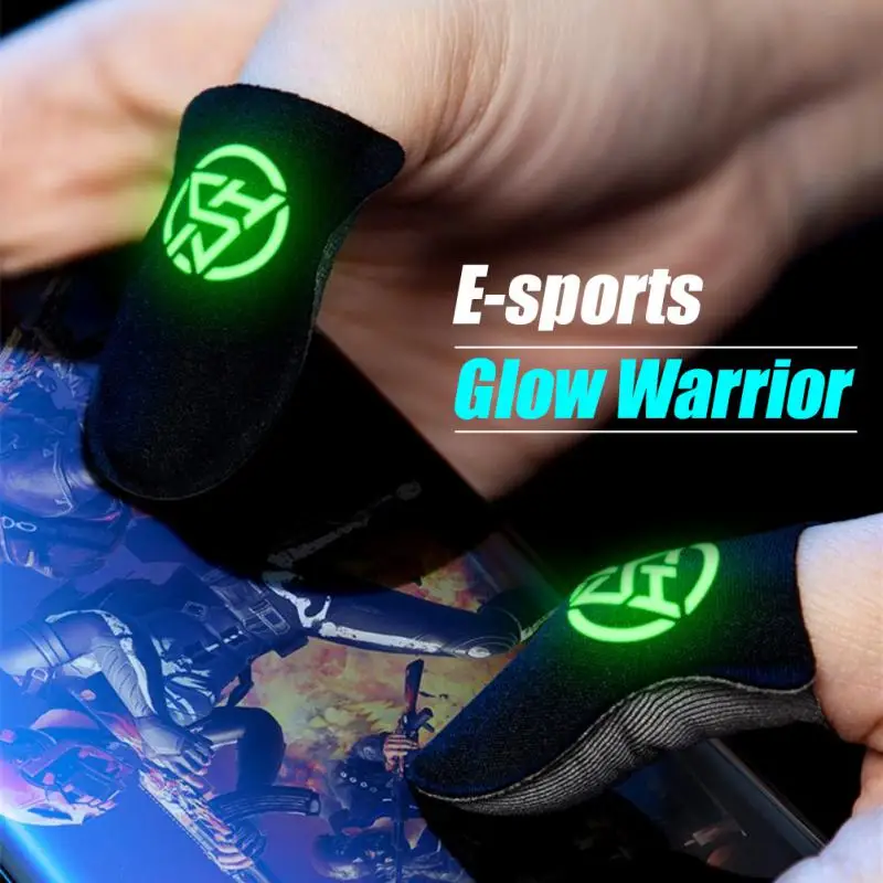 Cubierta de la yema de los dedos, guantes transpirables luminosos, almohadilla de juego, accesorios sensibles para Pubg, guante de manga para el pulgar