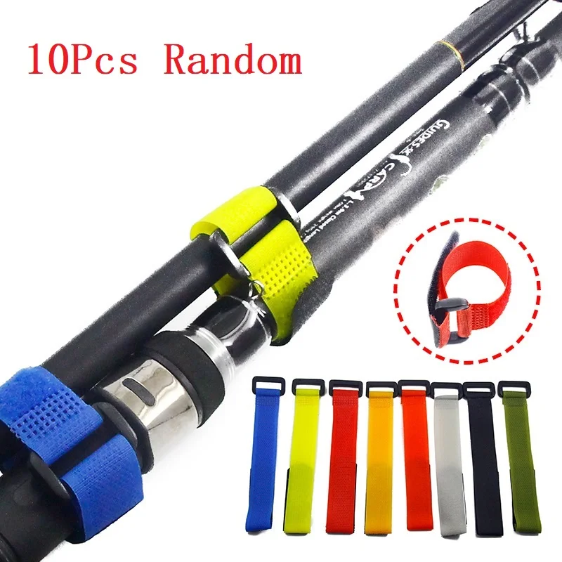 

10pcs Fishing Rod Tie Holders Straps Belts Suspenders Fastener Hook Loop Cable Cord Ties Belt Fishing Tackle Fishing Accessories