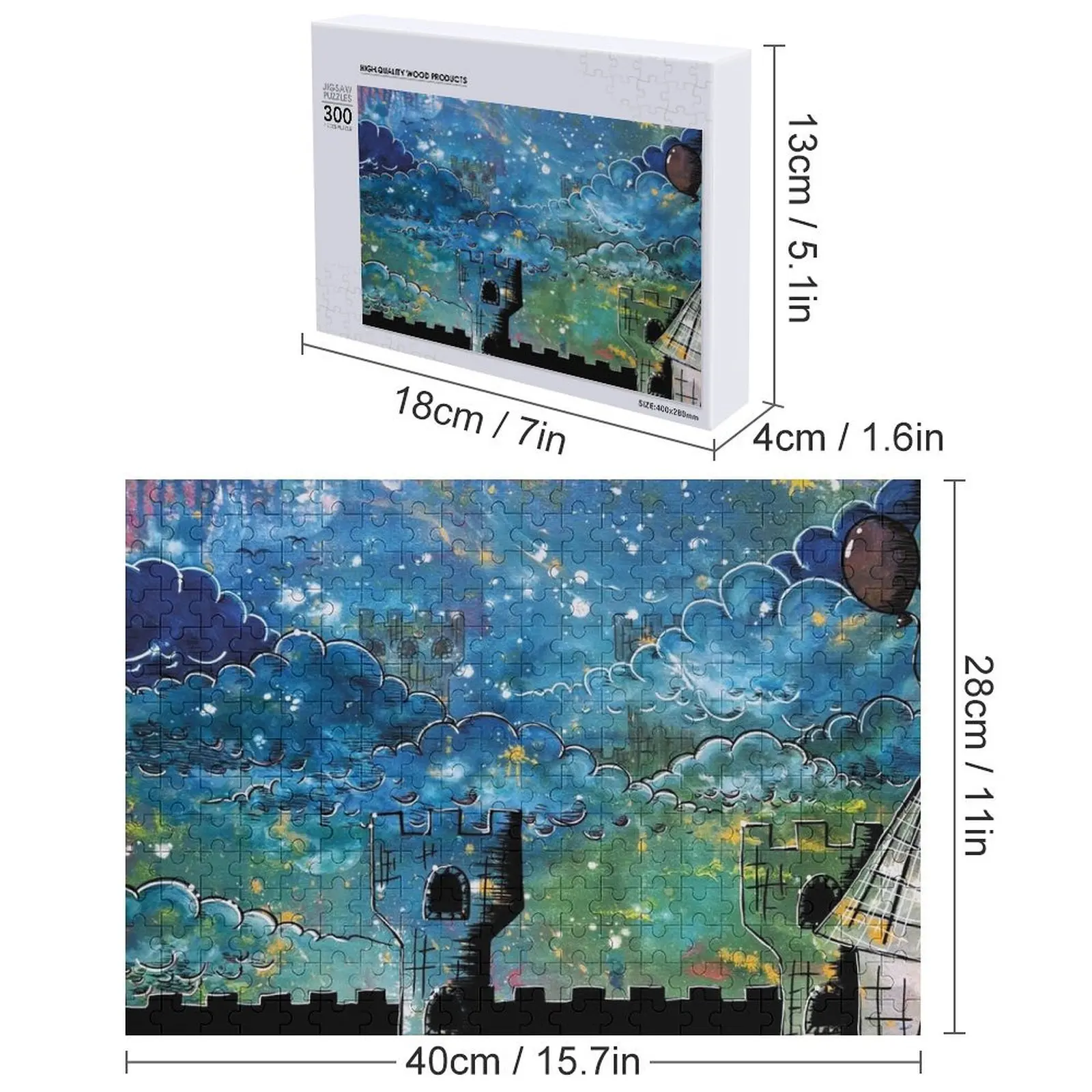 Rompecabezas de Castillo de medianoche, juguetes de motores de escala de nombre de madera personalizados para niños, rompecabezas