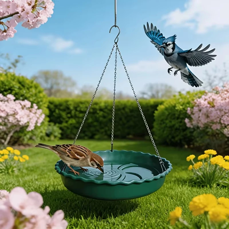 Hängender Vogelfuttertrog für den Balkon und Garten, Leicht zu Reinigender Hängeschalen-Terrassen-Vogelfuttertrog – Detail 1