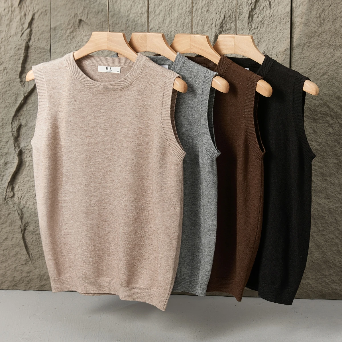 

Новинка 2023 года, летний подростковый гонконгский модный Svel ort Sve, простой универсальный жилет с оulder Bared ex, трикотажная одежда