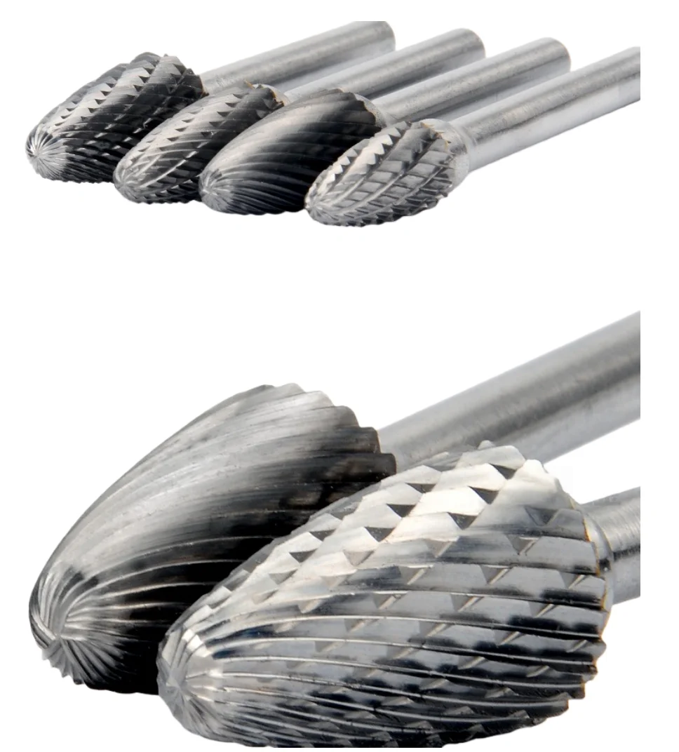 Jrealmer-rebabas rotativas de carburo de tungsteno, herramienta rotativa de 6mm, tipo F, 1 unidad