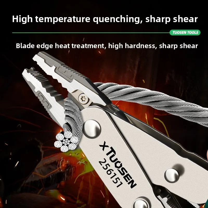 TUOSEN متعددة الوظائف قواطع الأسلاك كماشة إبرة زردية طويلة الفكين متجرد الأسلاك الكهربائية أدوات عملية عالية الأداء #3