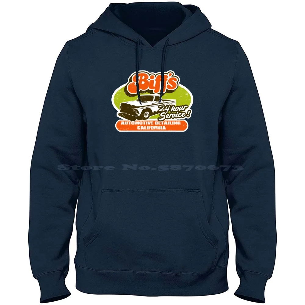 Biff'S Auto Detailing. 100% Pure Cotton Hoodie Tshirt Back To The Future Marty Mc Fly Biffs Auto Detailing 88 Mph Marty Mcfly