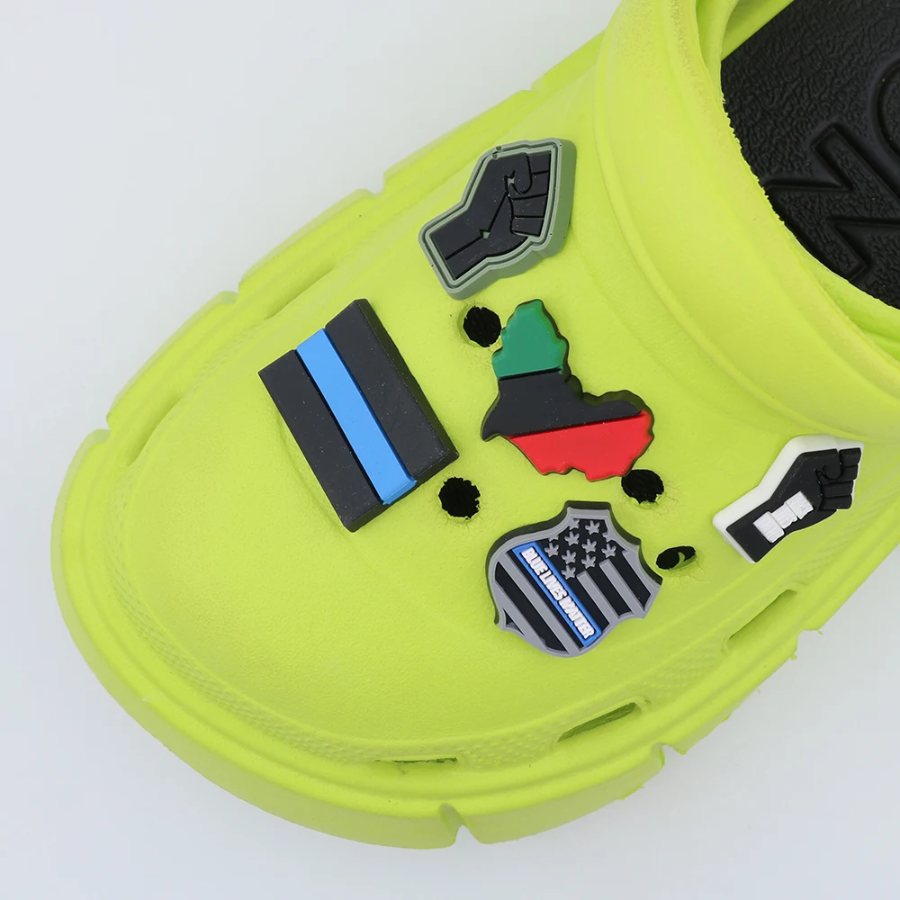 Shoe Accessories Charms 1 Piece Black Hands Cute Cartoon Square Shoe Decorations Charms Pvc New Year's Holiday Gift