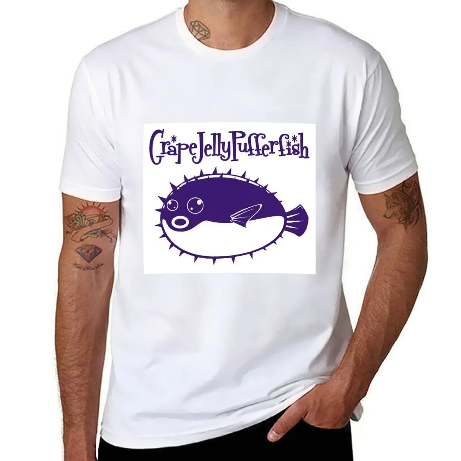 

grapejellypufferfish by Reeks808 T-Shirt cotton t shirts high quality t shirts for man pack cotton T-Shirt